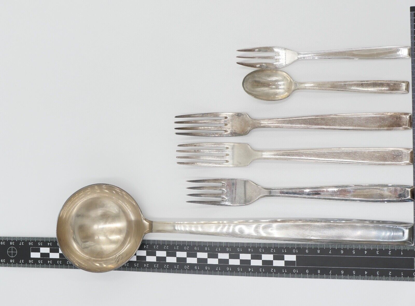 6 Tlg Philipp Häusler um 1930 Besteck " Europa " Modeln. 2800 90er Silber - Antikhandel-Stuttgart