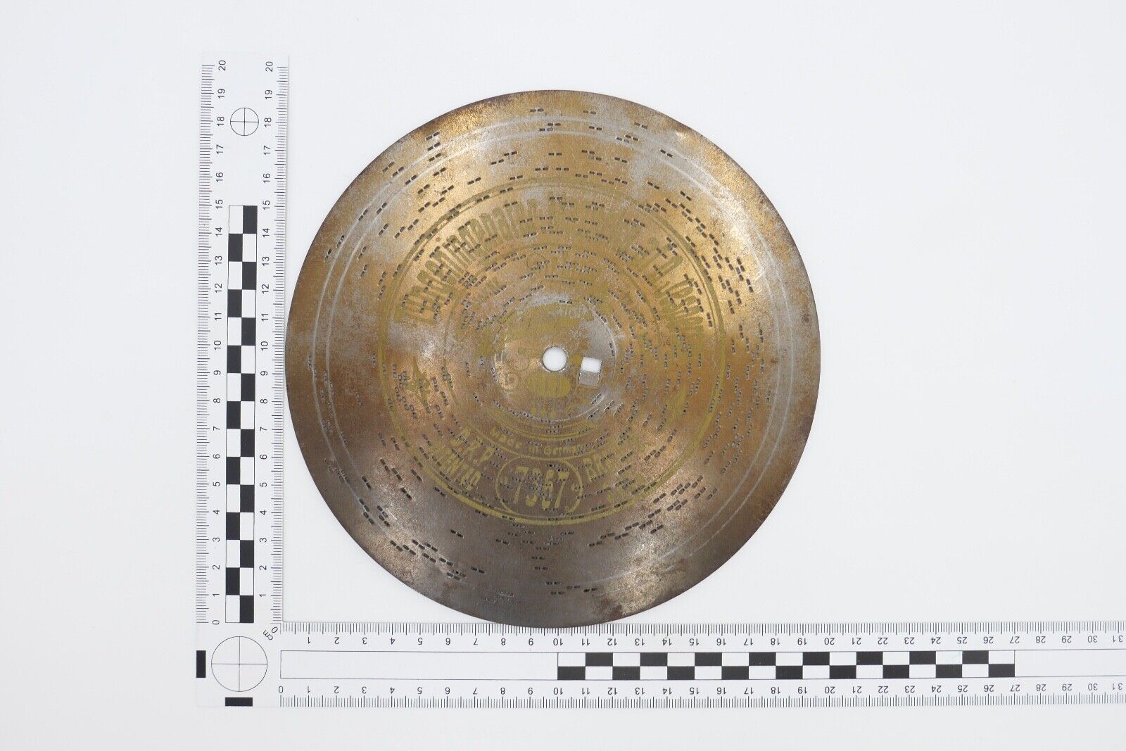 7367 Symphonion Lochplatte Spieluhr Spieldose TINGENINGENATER MAZURKA Ø 19,5 - Antikhandel-Stuttgart