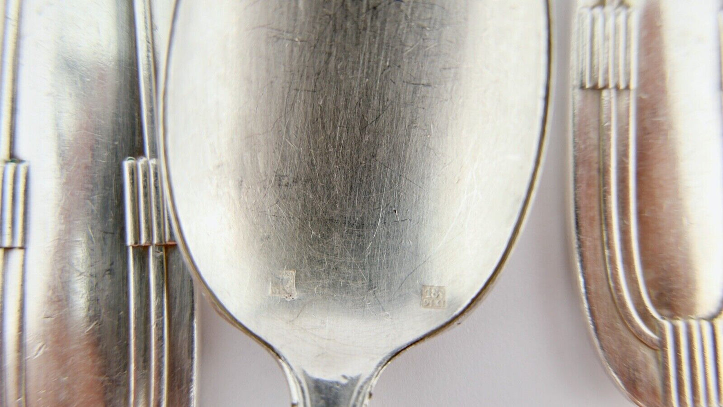 32 Tlg Art Deco 1930er Couverts DIXI 84G 18G cutlery Besteck Gabel Löffel - Antikhandel-Stuttgart