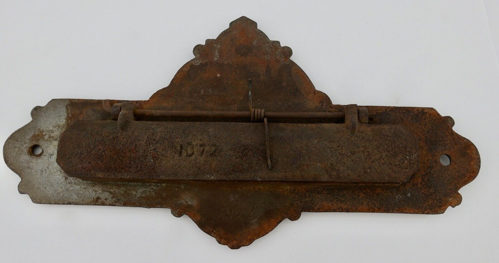 Antikes Barock Gusseisen Briefschlitz Briefklappe floral " Briefe " 24,5 cm - Antikhandel-Stuttgart