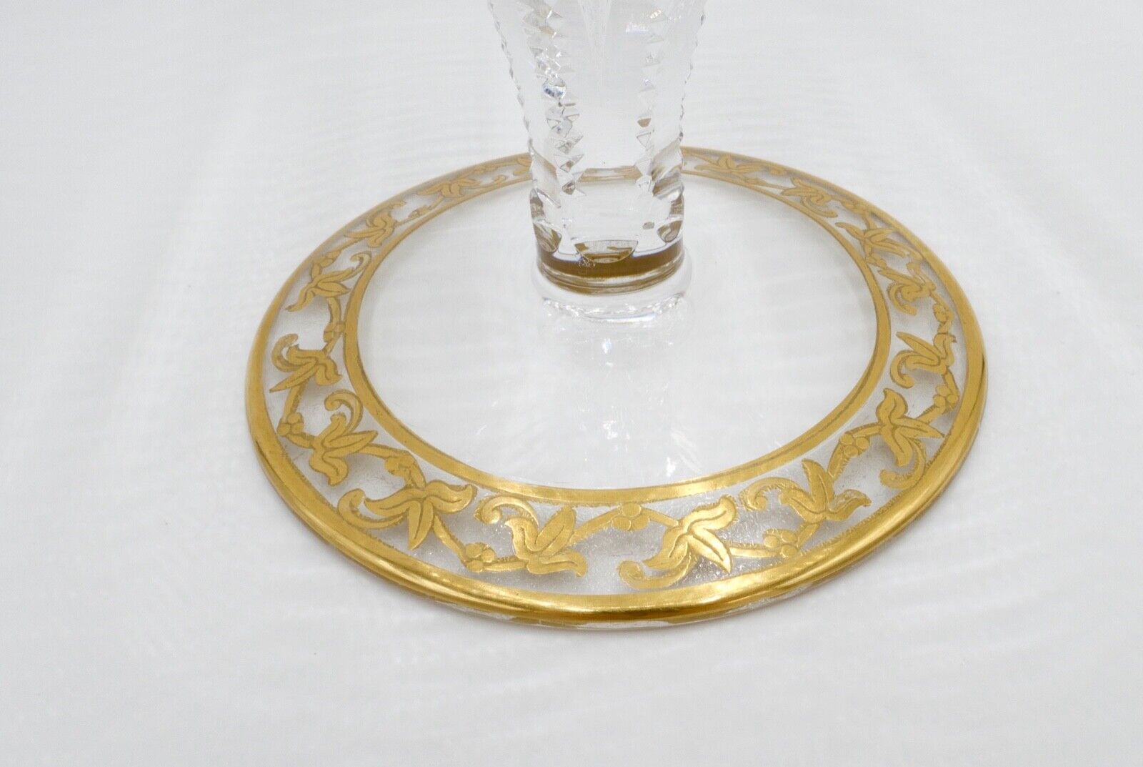 Saint Louis France CALLOT Aufsatzschale Fußschale Schale Goldrand Bodenmarke - Antikhandel-Stuttgart