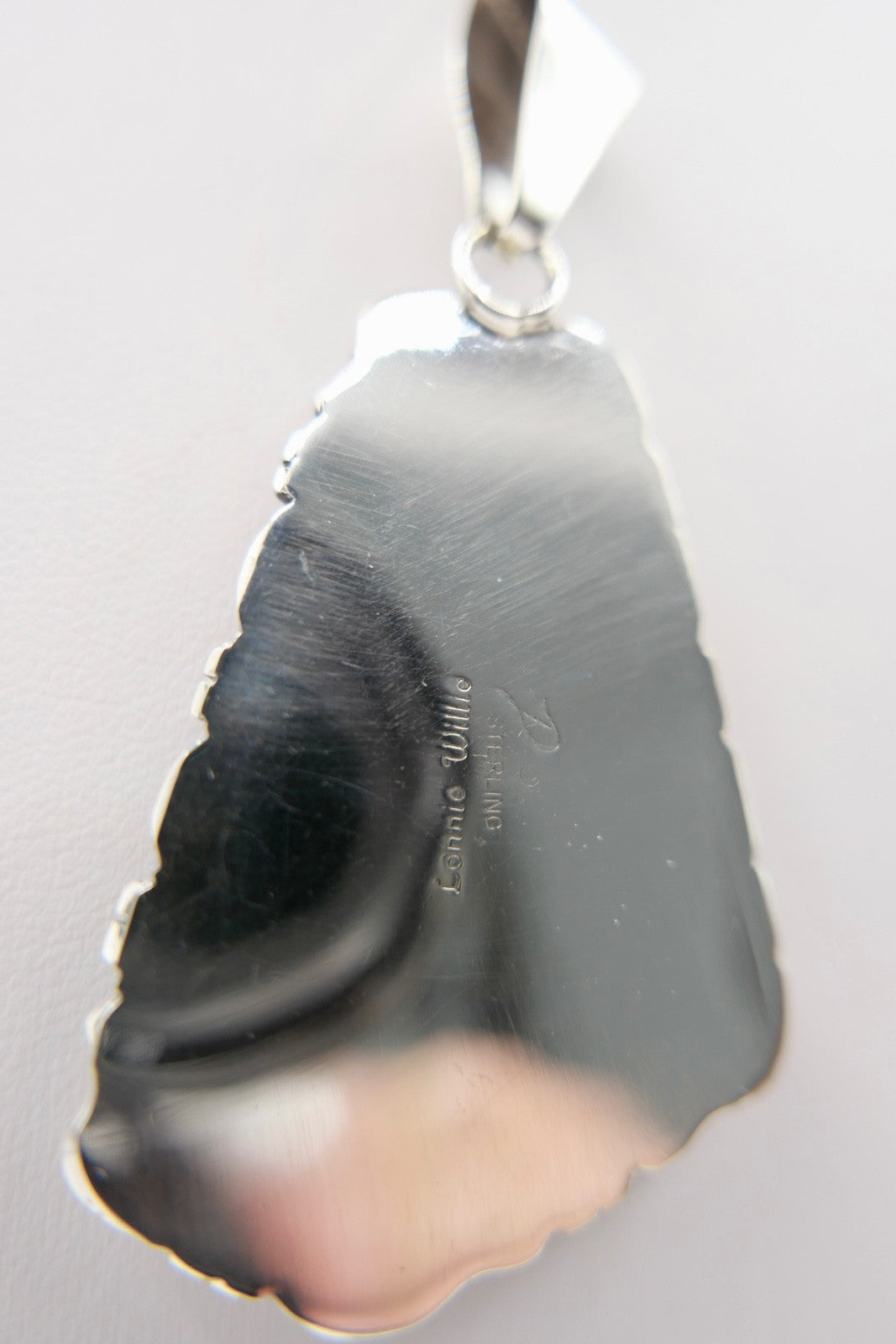 Lonnie Willie großer 925 Sterling Silber Türkis Navajo Anhänger