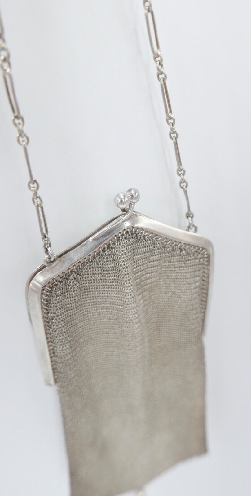 um 1920 Silber 800 MASSIFIL L.G. Ketten Geldbörse Opern Täschchen Portemonnaie - Antikhandel-Stuttgart