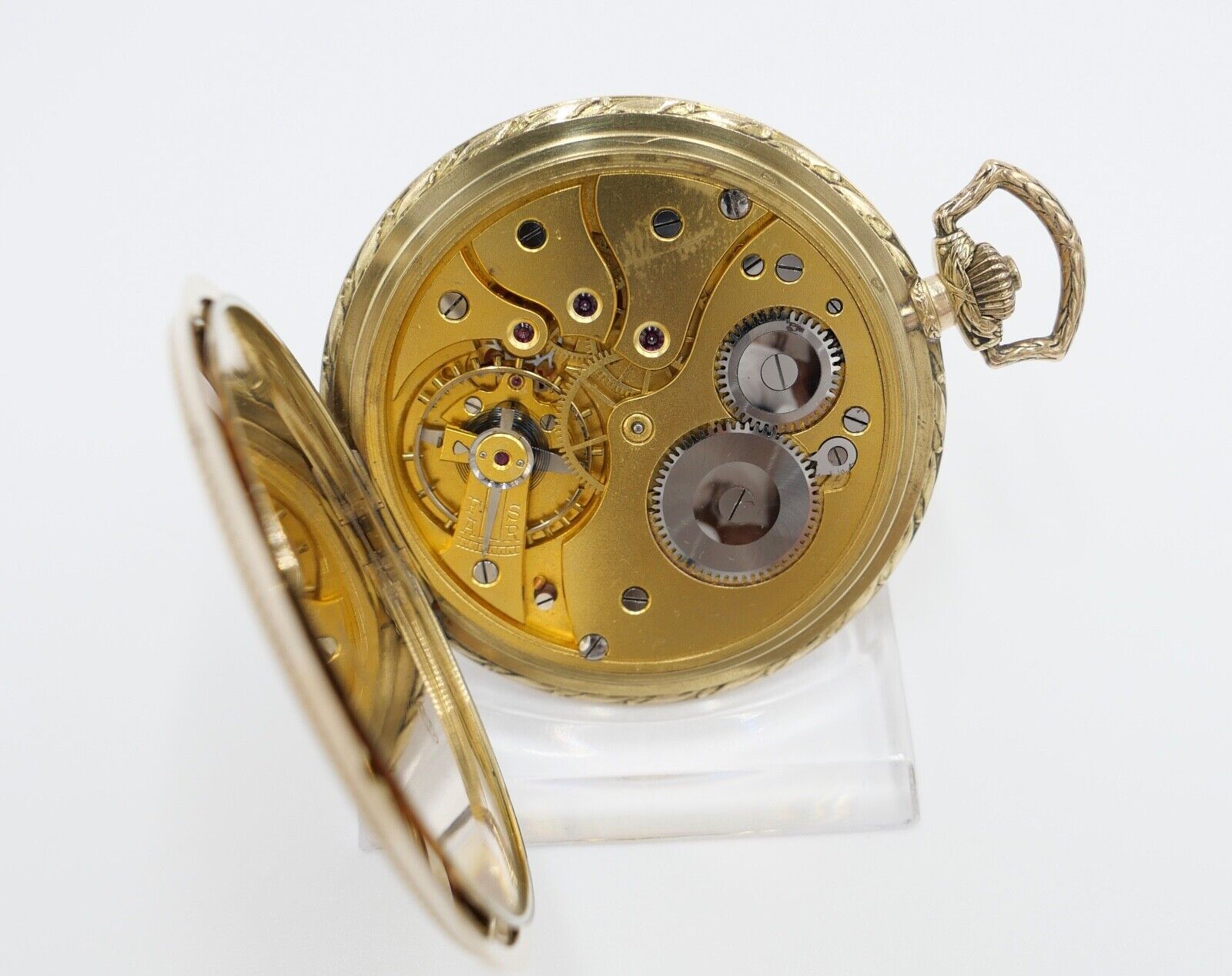 JHH J.H. Hasler & Fils 1916 - 1925 Savonette Taschenuhr 585 / 14K GOLD Ø 53 mm - Antikhandel-Stuttgart