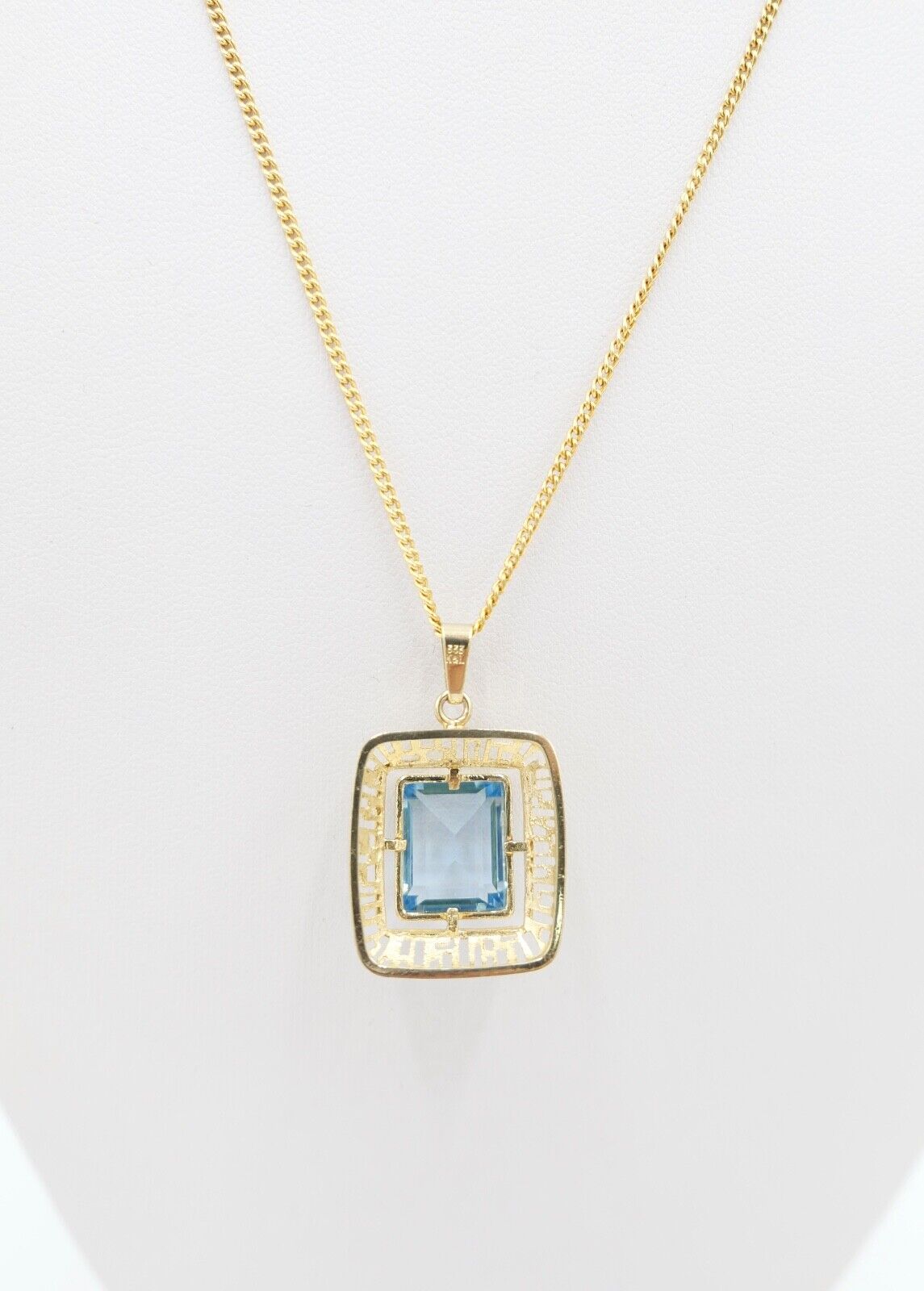 K&L Kordes & Lichtenfels Pforzheim Anhänger Gold 333 / 8K mit blauem Glasstein - Antikhandel-Stuttgart