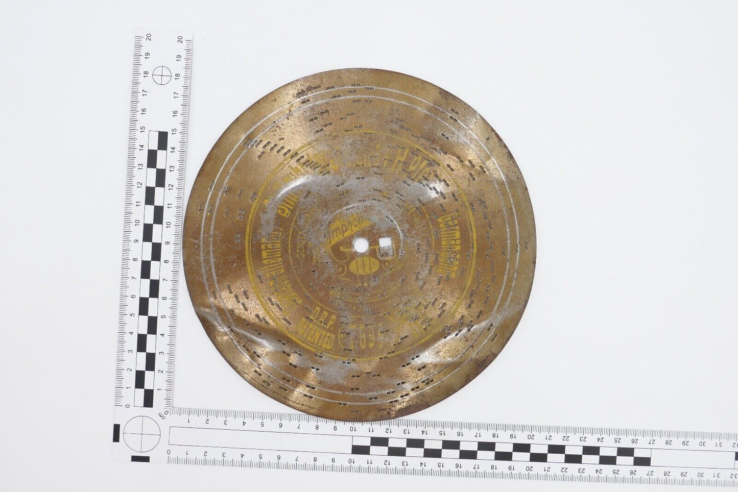 7699 Symphonion Lochplatte Spieluhr Spieldose STILL RUHT DER SEE Ø 19,5 - Antikhandel-Stuttgart