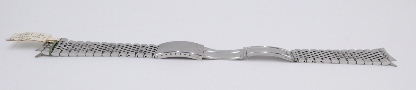 NEU 80er Jahre Original MIDO Edelstahl 20/16 mm Gliederband Faltschliesse - Antikhandel-Stuttgart