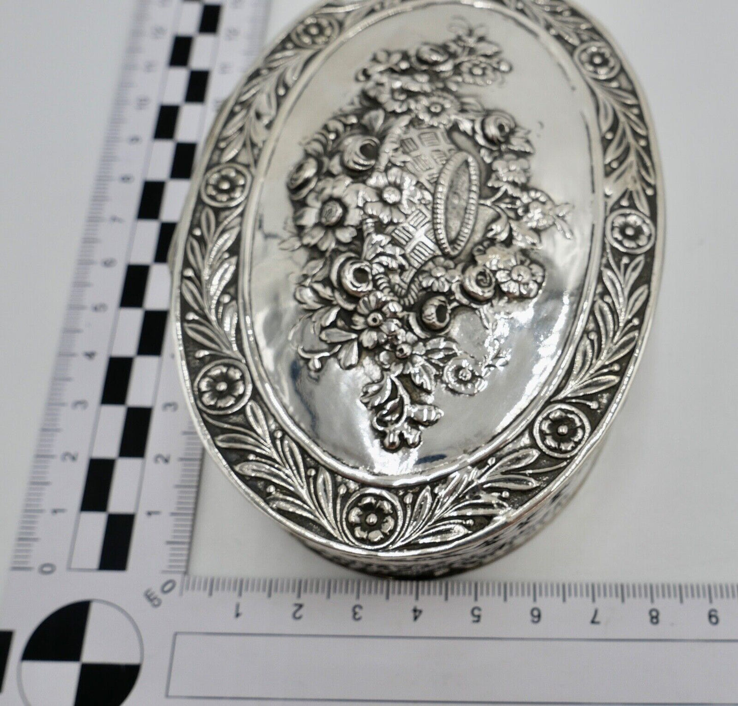 Jugendstil um 1900 830 Silber Deckeldose Schatulle Tabakiere floral - Antikhandel-Stuttgart