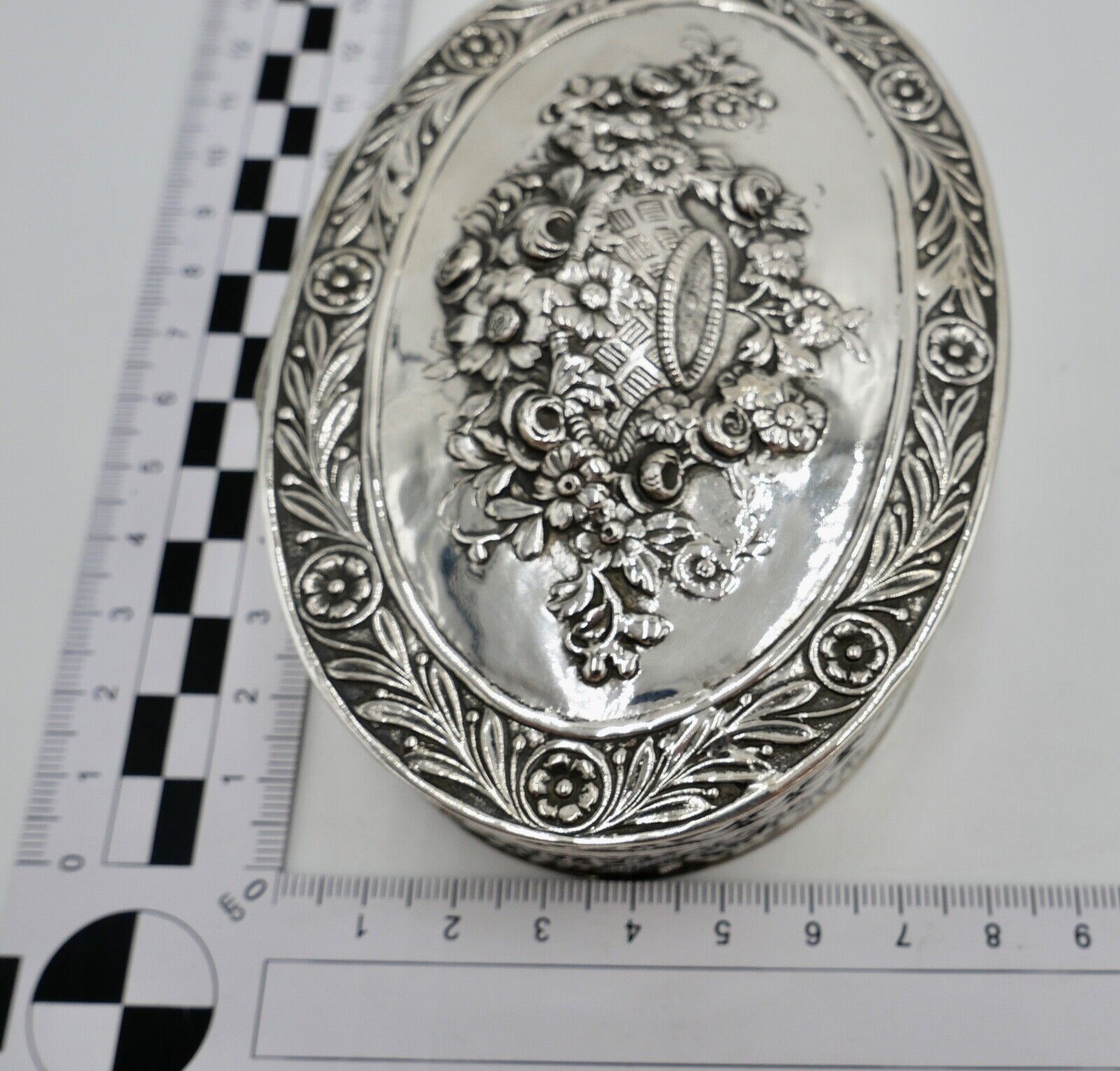 Jugendstil um 1900 830 Silber Deckeldose Schatulle Tabakiere floral - Antikhandel-Stuttgart