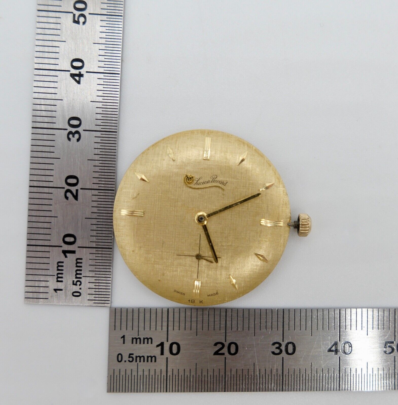 LÄUFT LUCIEN PICCARD Cal. LP42 Uhrwerk Ziffernblatt Zeiger Krone funktionsfähig - Antikhandel-Stuttgart