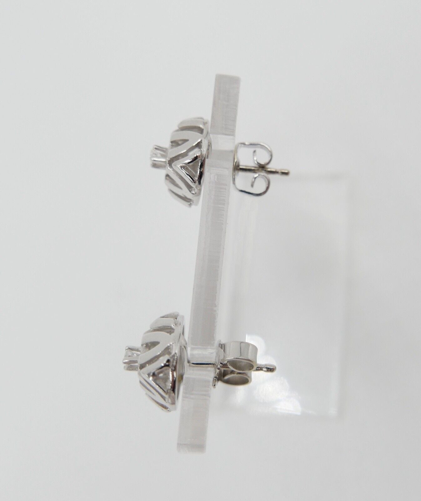 1970er Solitär Brillant Ohrringe Ohrstecker Weißgold 585 14K 0,06Ct - Antikhandel-Stuttgart