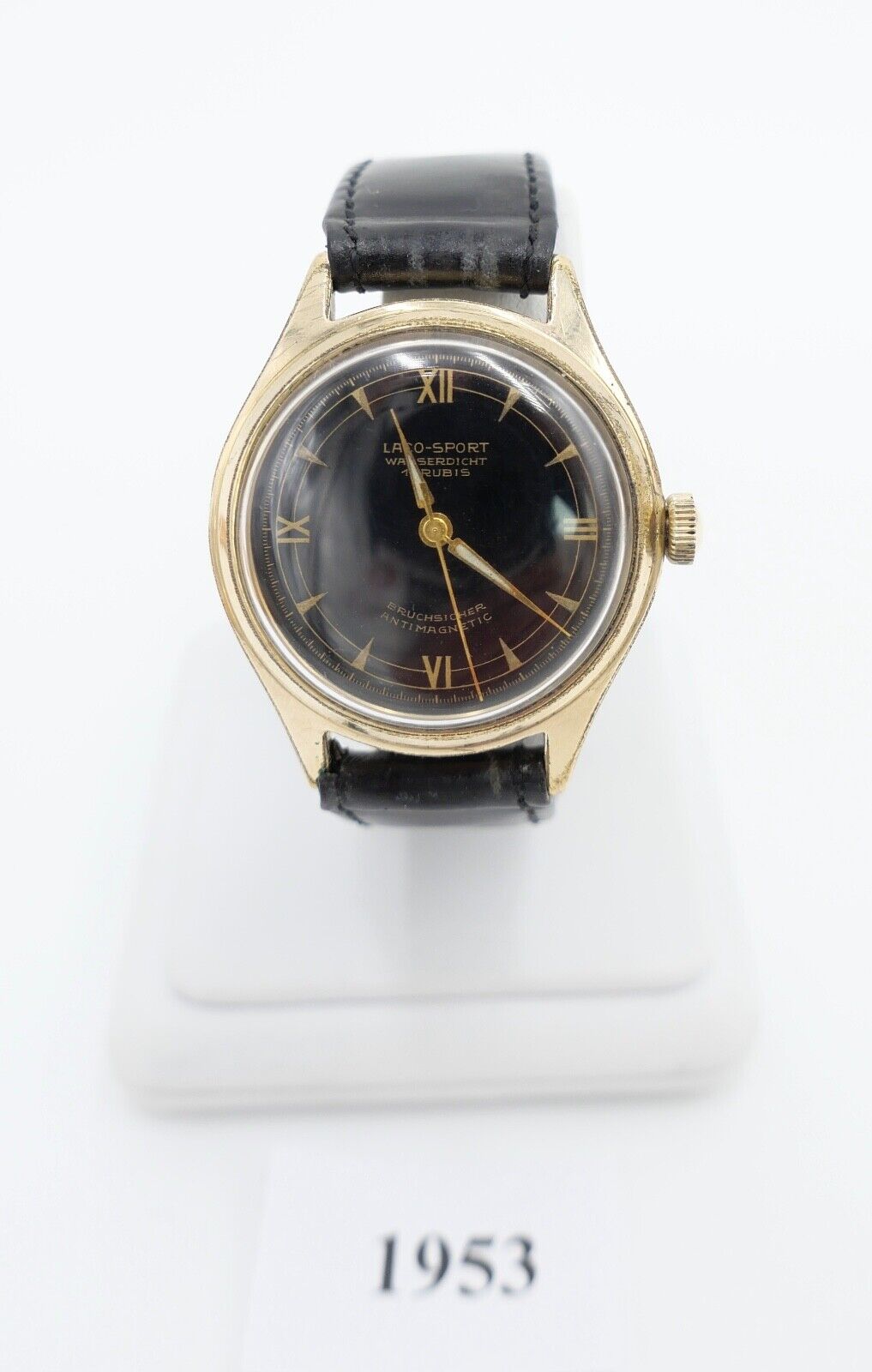 vintage Ende 50er Jahre LACO Sport Herrenuhr Cal. 26 vergoldet - Antikhandel-Stuttgart