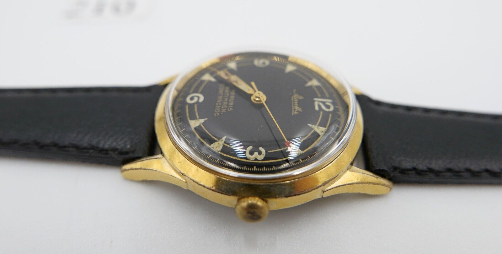 50er Jahre MAUTHE Contrachoc VW 100000 KM Herrenuhr Handaufzug Cal. 610 - Antikhandel-Stuttgart