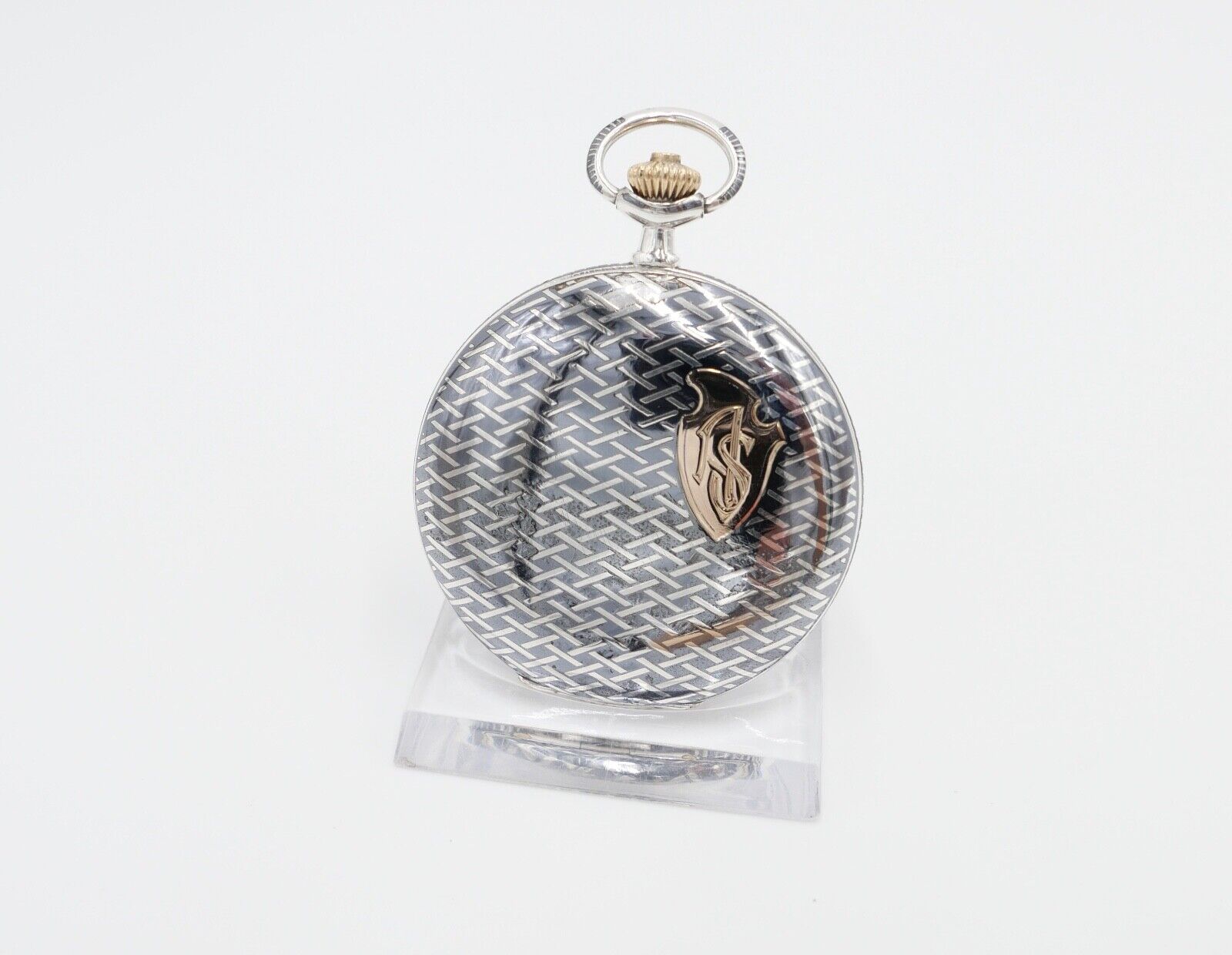 1901-1949 ART DECO SAVONETTE Taschenuhr HAVILA pocket watch Halbmond Krone Silbe - Antikhandel-Stuttgart
