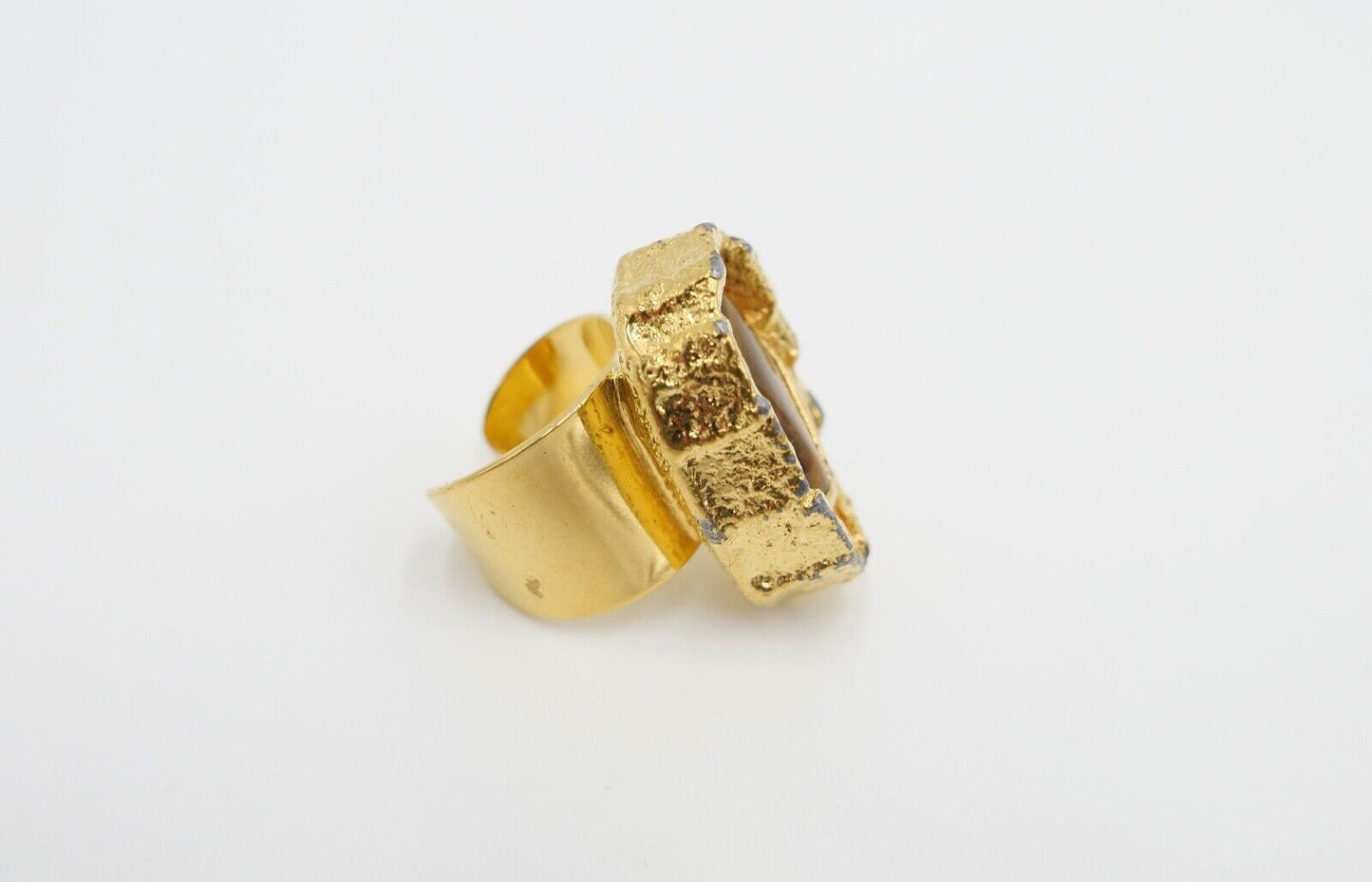 J. Hull - Jacob Hull Ring vergoldet mit Tigerauge - Antikhandel-Stuttgart