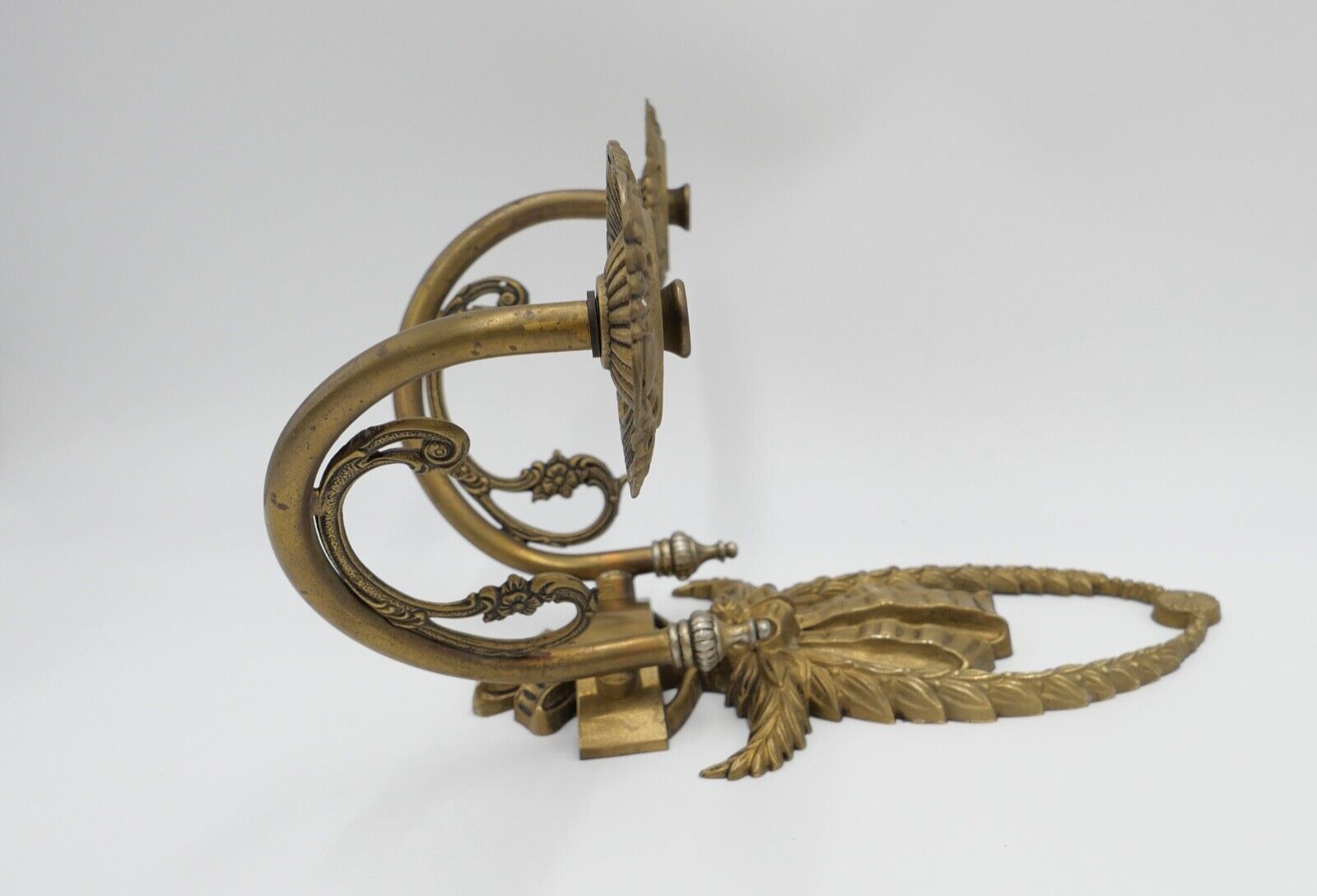 Jugendstil Art Nouveau Frankreich um 1900 Messing Wandleuchte ohne Glas - Antikhandel-Stuttgart