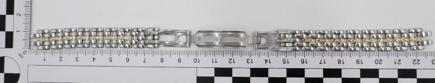 Vintage Cartier Panthere Brillanten Stahl / Gold 12 mm Armband Damen Bracelet - Antikhandel-Stuttgart