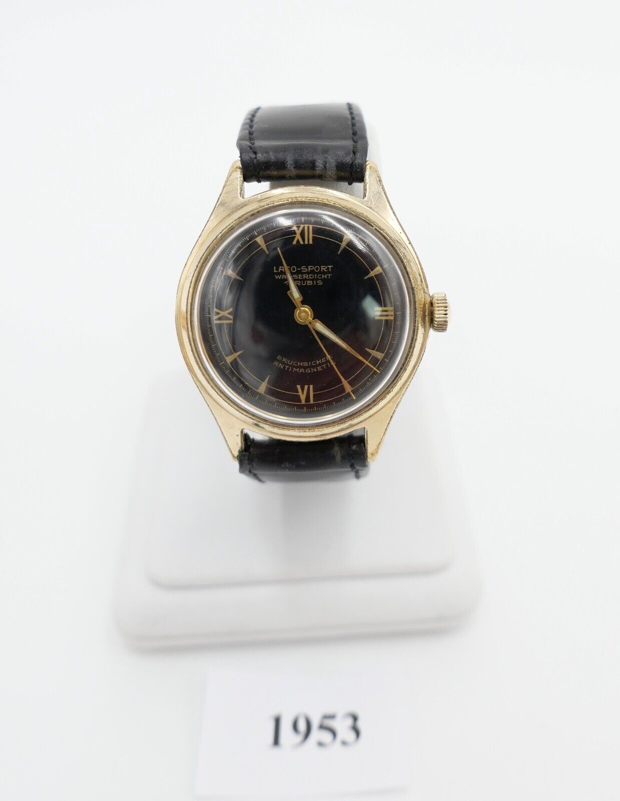 vintage Ende 50er Jahre LACO Sport Herrenuhr Cal. 26 vergoldet - Antikhandel-Stuttgart