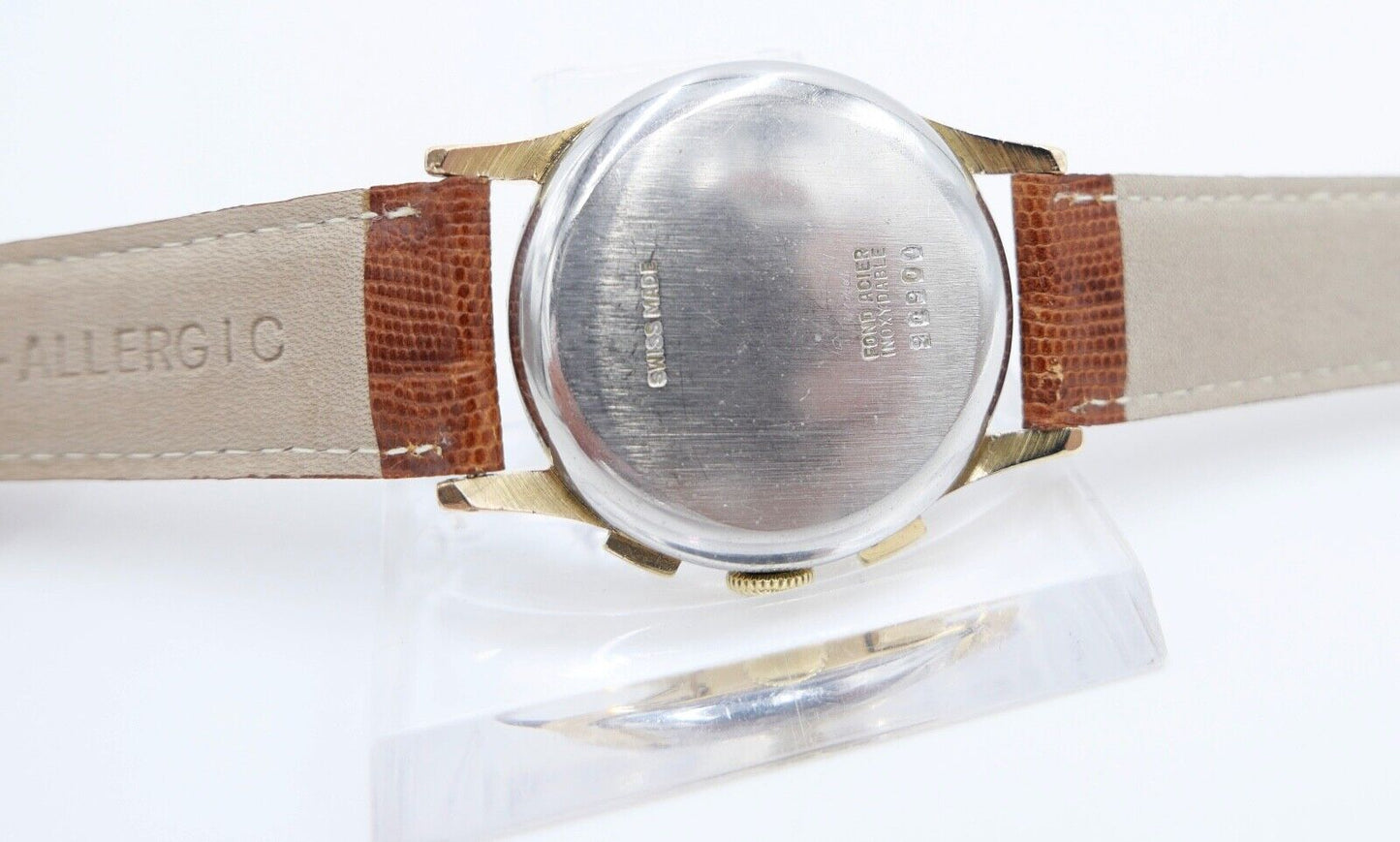 HEMA Chronograph Cal. Landeron 248 Herren Armbanduhr Handaufzug Ø 34mm neus Band - Antikhandel-Stuttgart