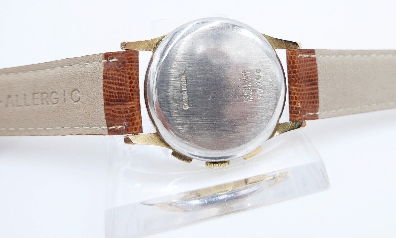 HEMA Chronograph Cal. Landeron 248 Herren Armbanduhr Handaufzug Ø 34mm neus Band - Antikhandel-Stuttgart