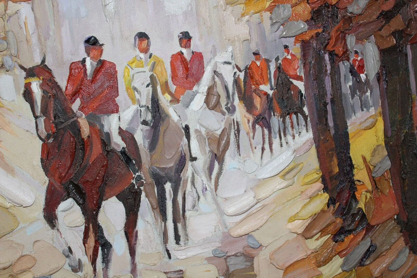 Balcke Arwed 1978 Berlin " Motiv Reiter " 80x70cm Spachtel / Technik Gemälde - Antikhandel-Stuttgart