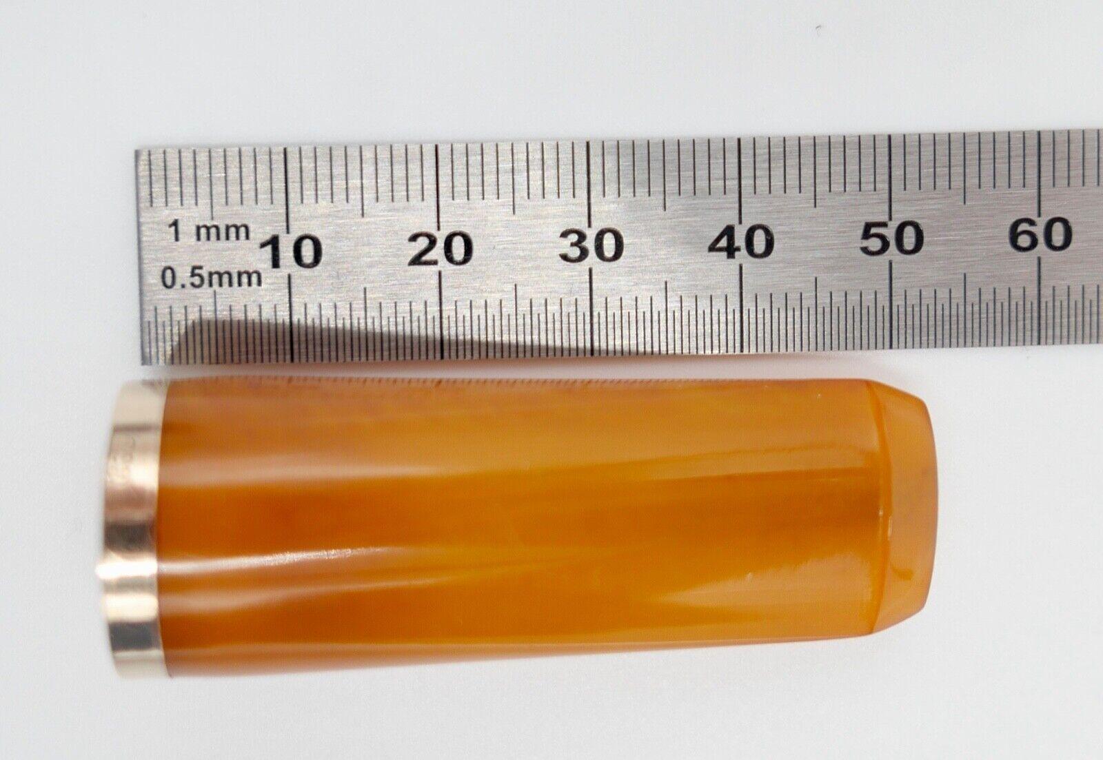 Bernstein ZIGARRENSPITZE in Box holder Amber 800 Silber ZIGARILLOSPITZE - Antikhandel-Stuttgart