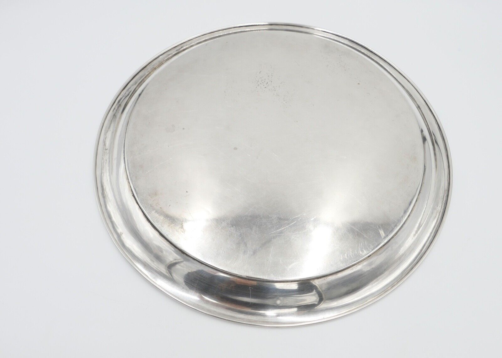 LAZARUS POSEN 800 Silber um 1900 Jugendstil Tablett Servierplatte Ø32cm Monogram - Antikhandel-Stuttgart