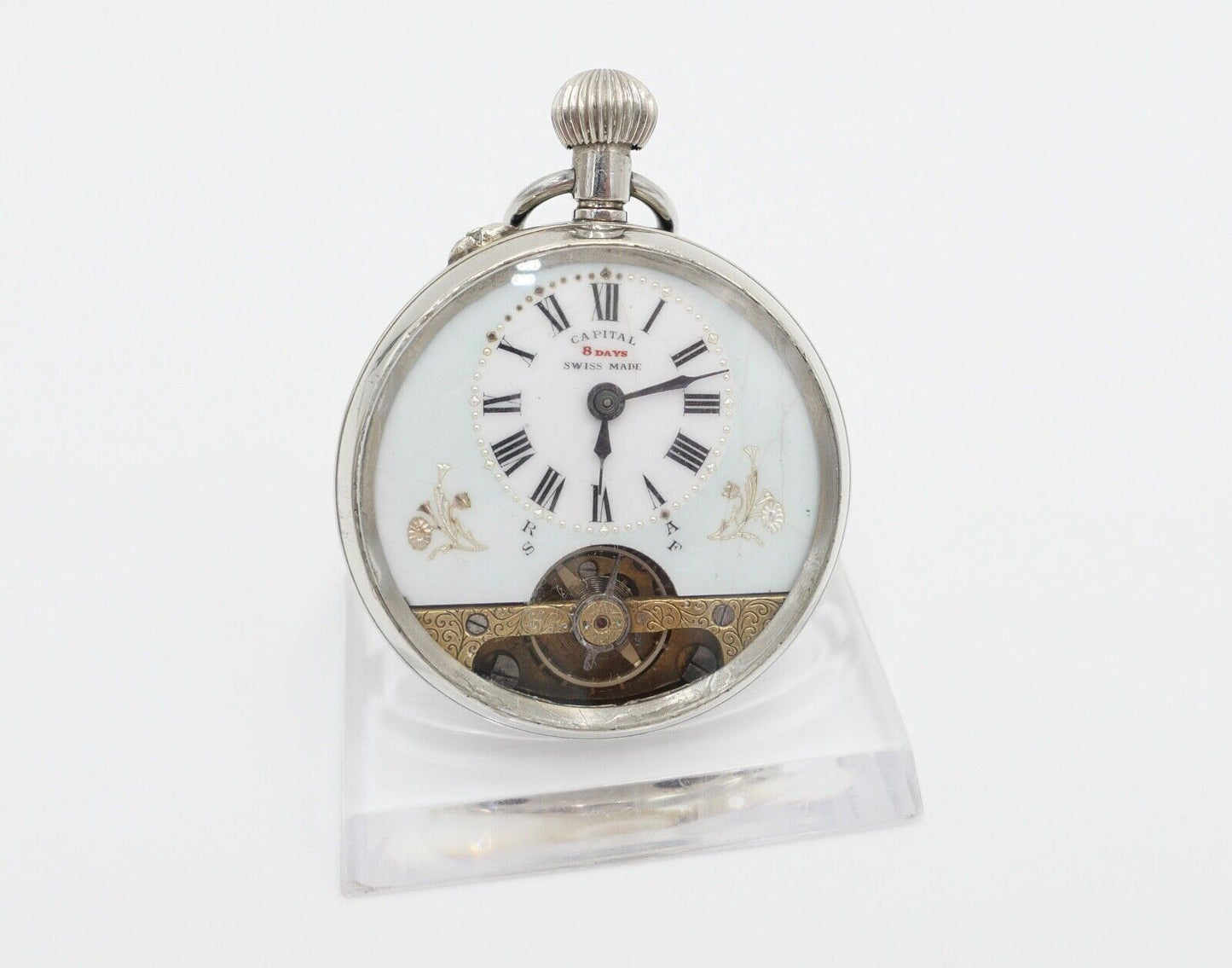 Antike Taschenuhr " CAPITAL " 8 Days pocket watch RAR selten TOP 43,5 mm - Antikhandel-Stuttgart