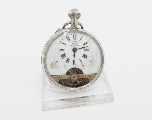Antike Taschenuhr " CAPITAL " 8 Days pocket watch RAR selten TOP 43,5 mm - Antikhandel-Stuttgart