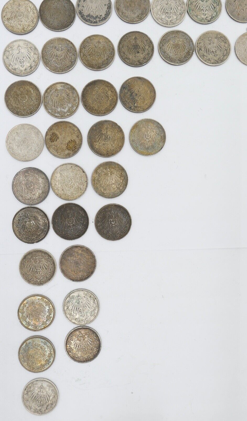 52x 1/2 Mark Jäger 16 / J.16 Silber 1905-1919 A D E F G ss-stg - Antikhandel-Stuttgart