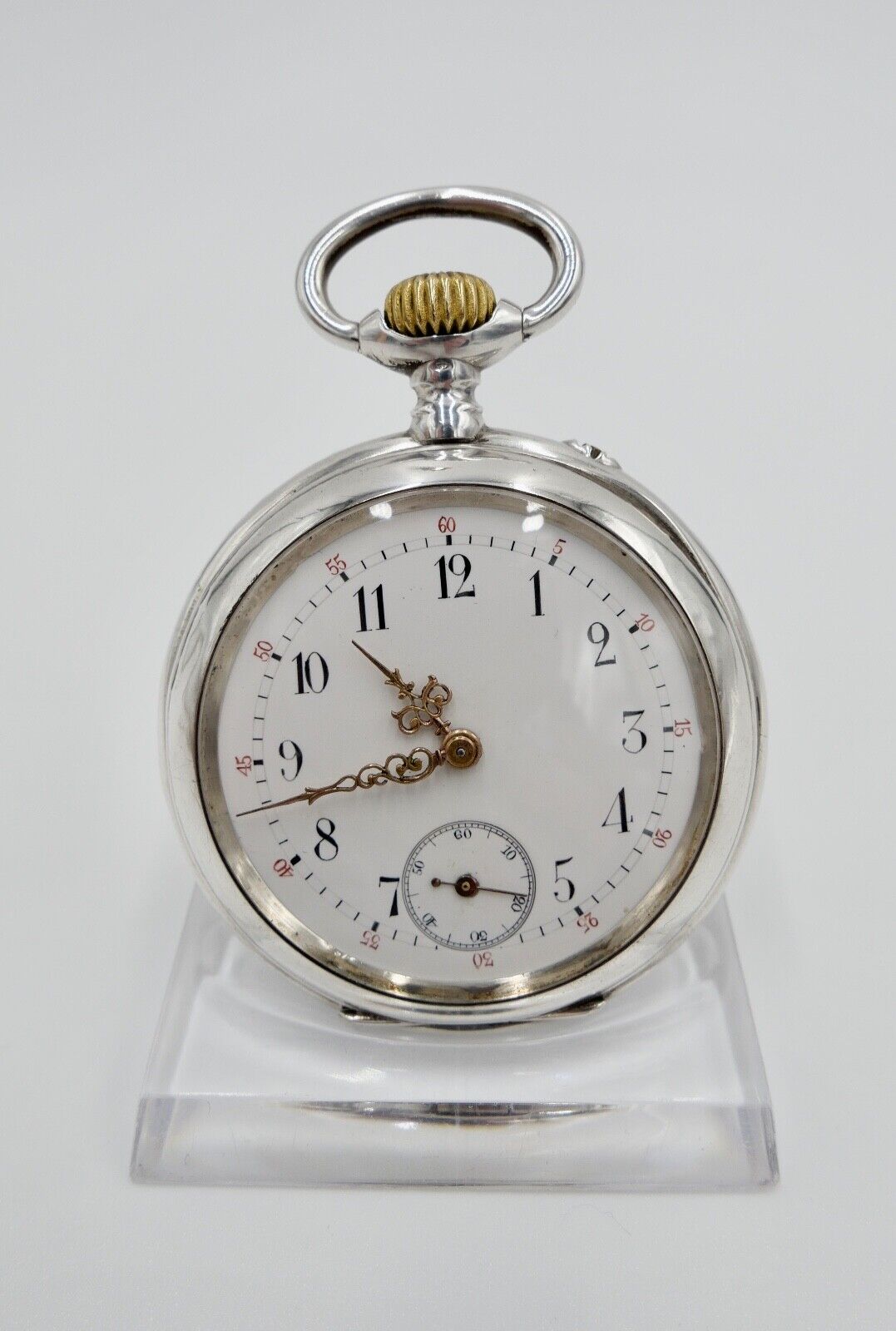 antike IWC Taschenuhr 800 Silber pocket watch Ø 49mm um 1889 - Antikhandel-Stuttgart