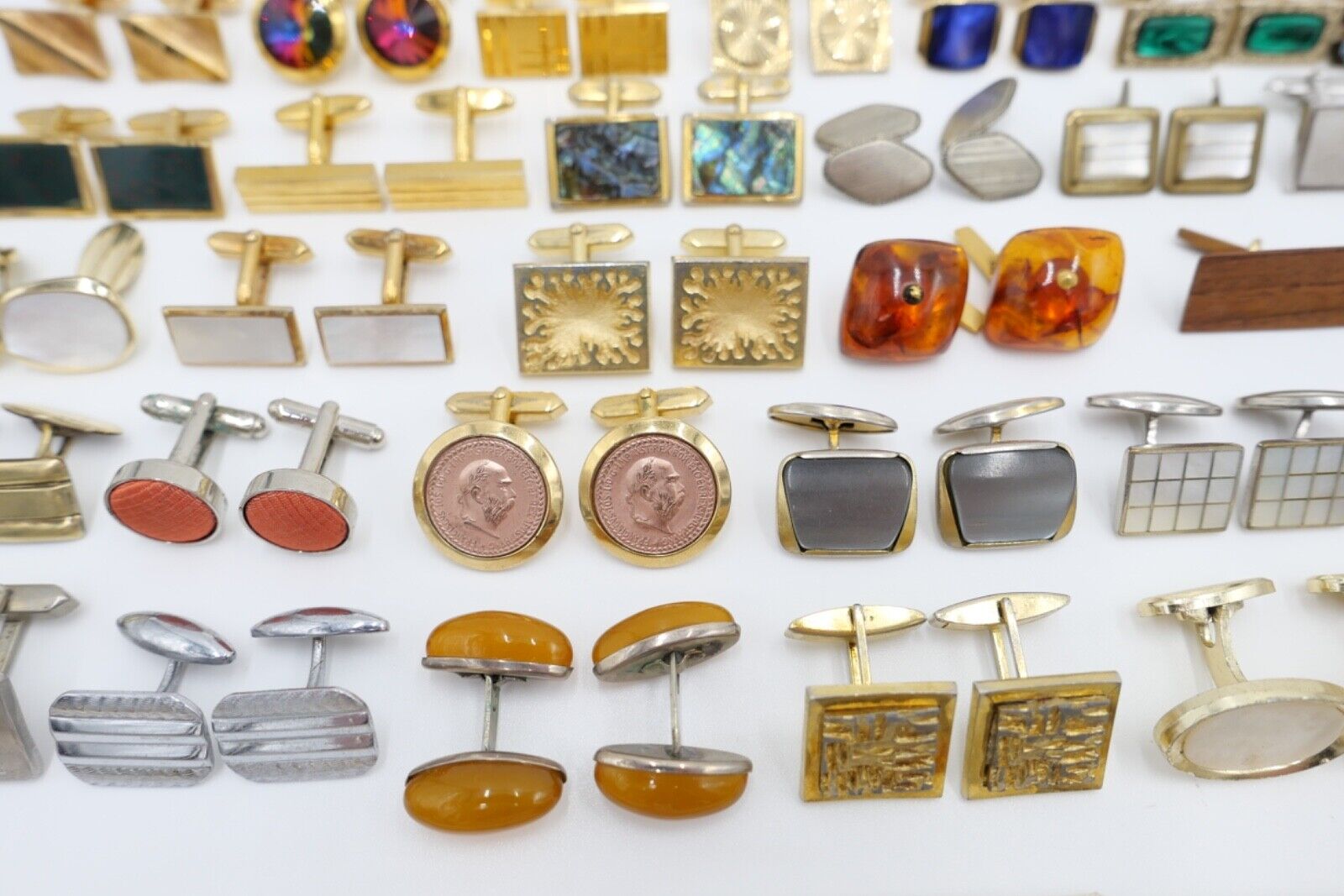 Konvolut LOT Posten Manschettenknöpfe NEU gebraucht 1960-1990er vergoldet 42 St - Antikhandel-Stuttgart