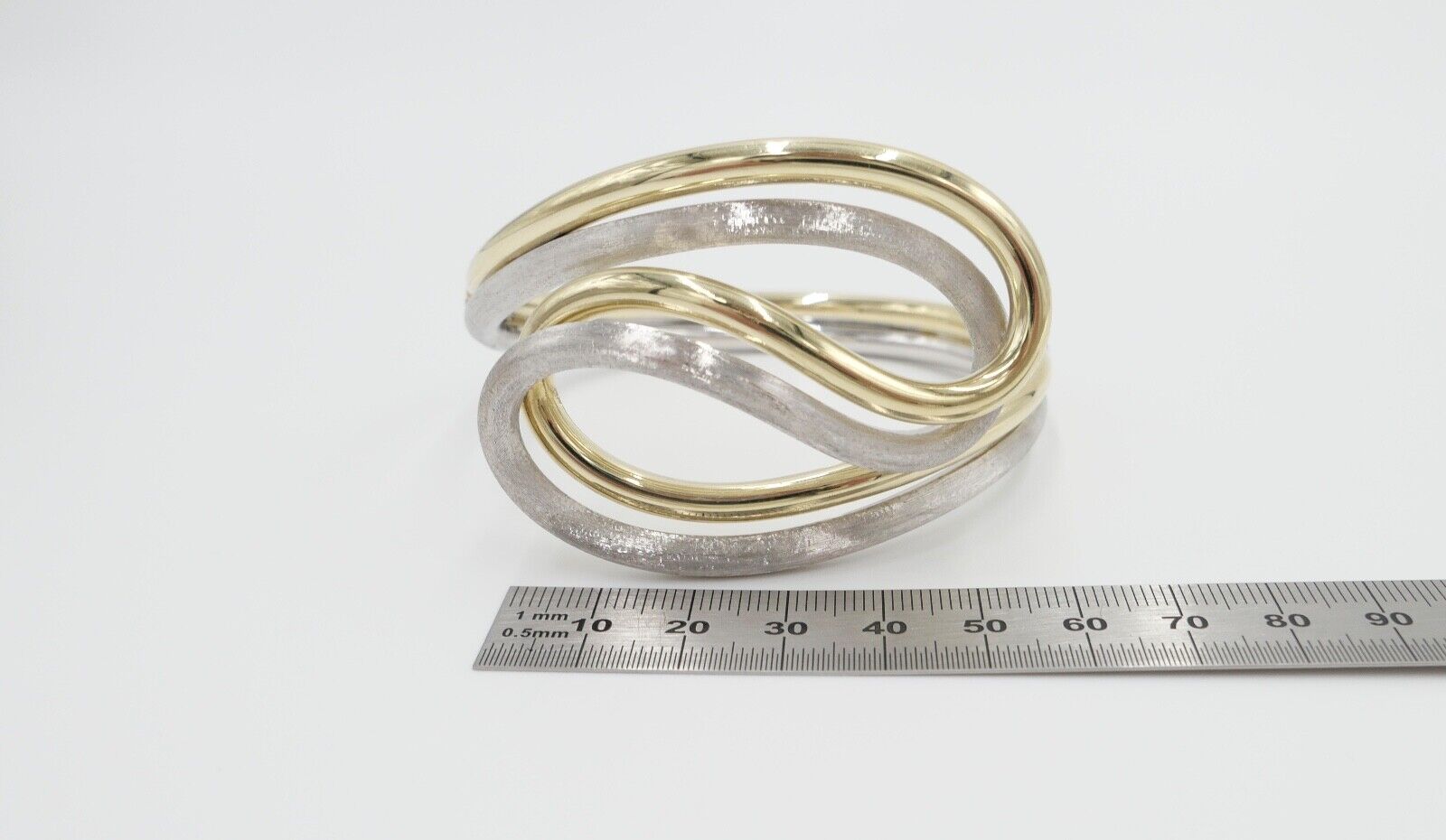 70er Jahre Kollmar & Jourdan Pforzheim Armband Armspange Gold Bicolor 585 / 14K - Antikhandel-Stuttgart