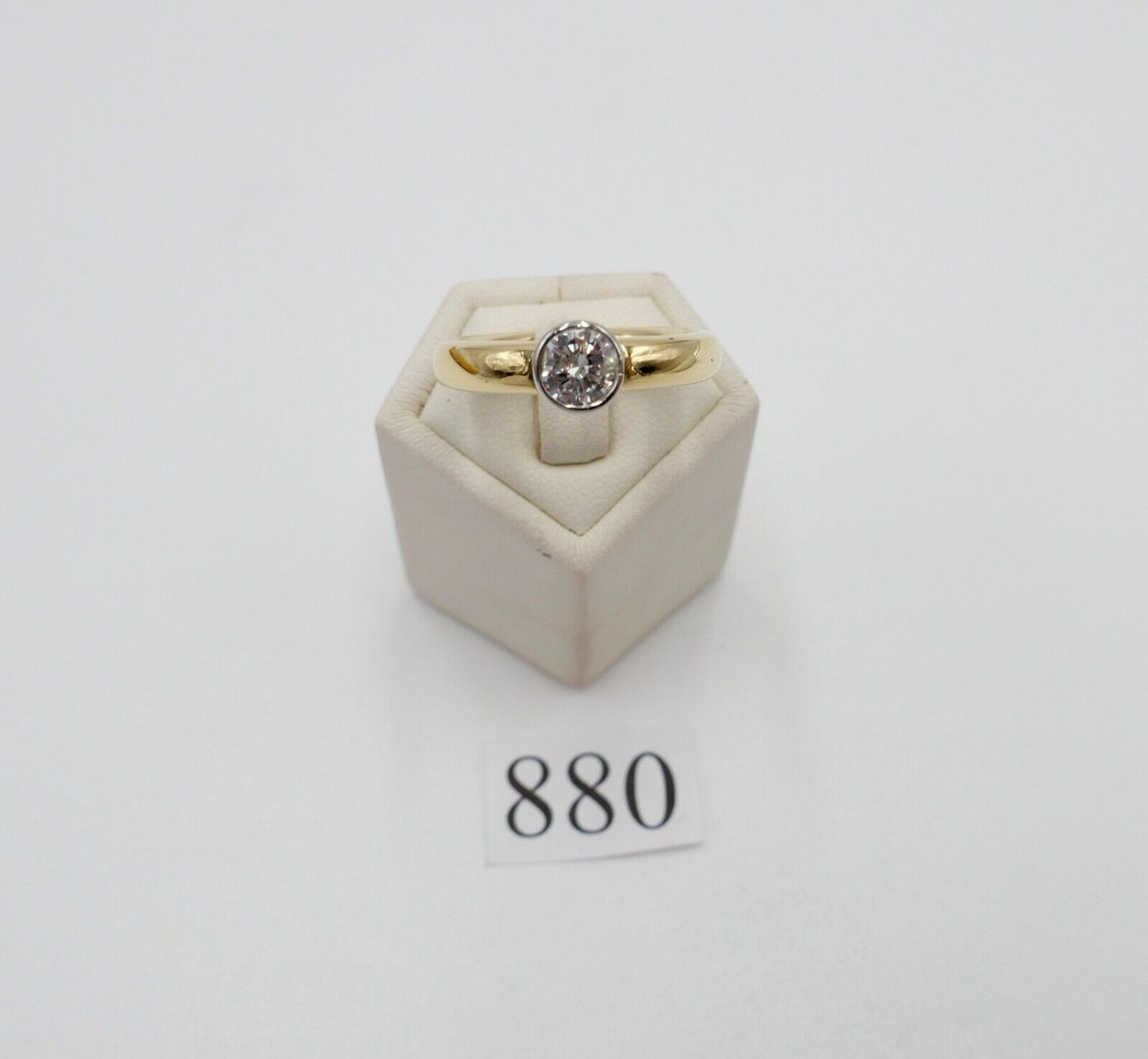 Massiver 750 18K LUXUS Gelbgold Damen Brillant Spannring 0,90 Ct tGr.56 - Antikhandel-Stuttgart