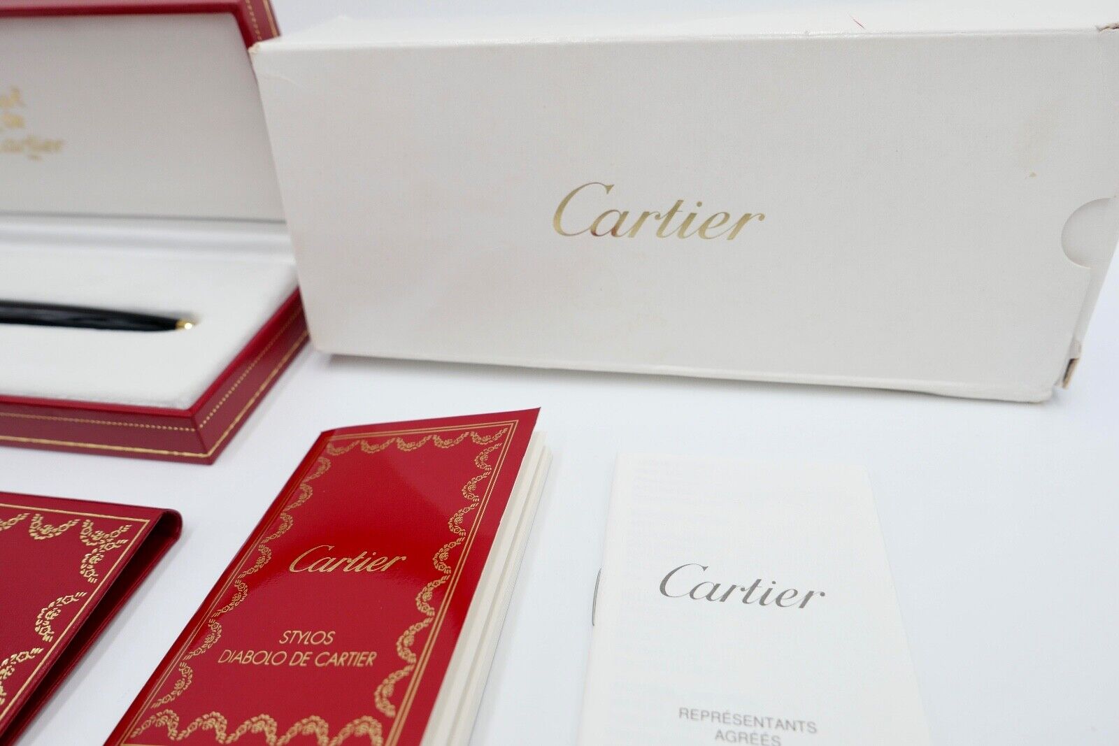 NEUwertig Vintage CARTIER ST18003 DIABOLO Composite Noir Kugelschreiber Roller - Antikhandel-Stuttgart