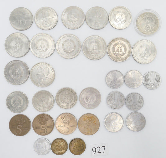 Konvolut Posten 1 , 2 , 5 , 10 , 20 DDR Mark 20 50 DDR Pfennig - Antikhandel-Stuttgart