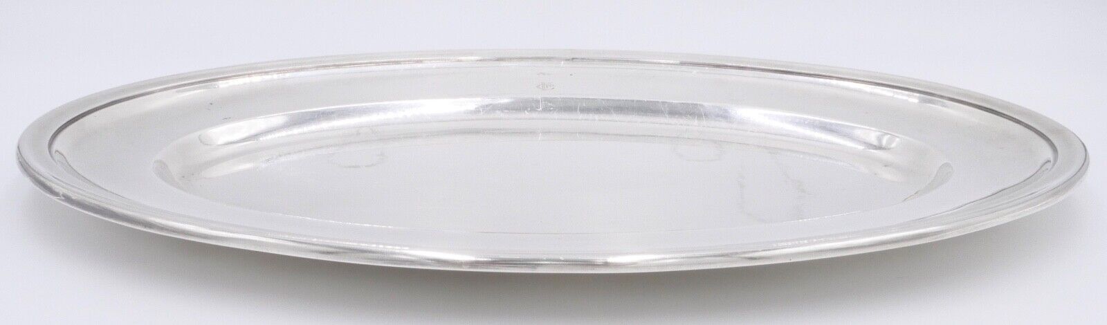 Tablett Servierplatte " Gebr. Hepp " 45x28 cm versilbert Monogramm FC CF - Antikhandel-Stuttgart