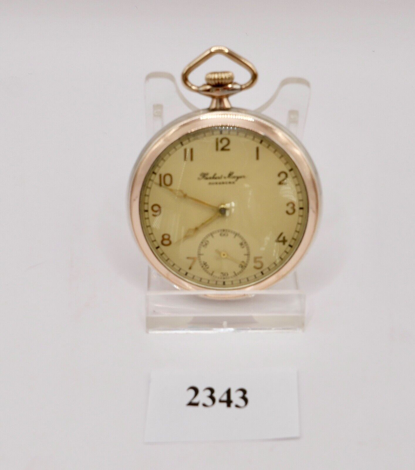 HERBERT MAYER Augsburg Open Face 800 Silber Taschenuhr RW Robert Winter 50mm - Antikhandel-Stuttgart