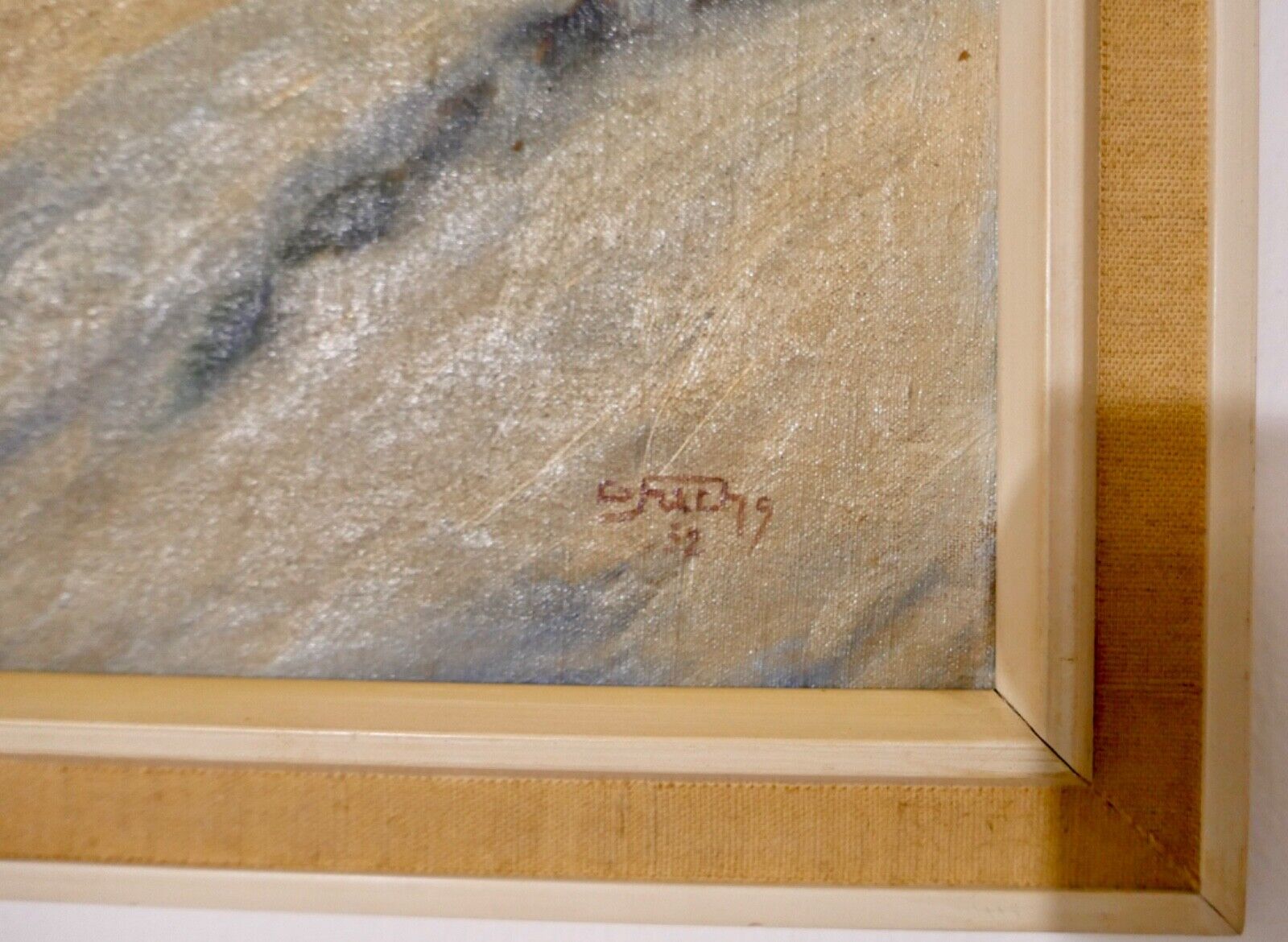 Ölgemälde signiert Fuchs 32 "LANDSCHAFT HÜTTE SCHNEE " 40x30 cm BILD - Antikhandel-Stuttgart