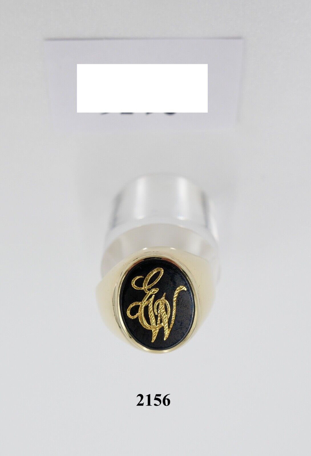 70er Massiver ONYX Herren Damen Siegelring Monogramm Initialen EW 585 14K Gr. 60 - Antikhandel-Stuttgart