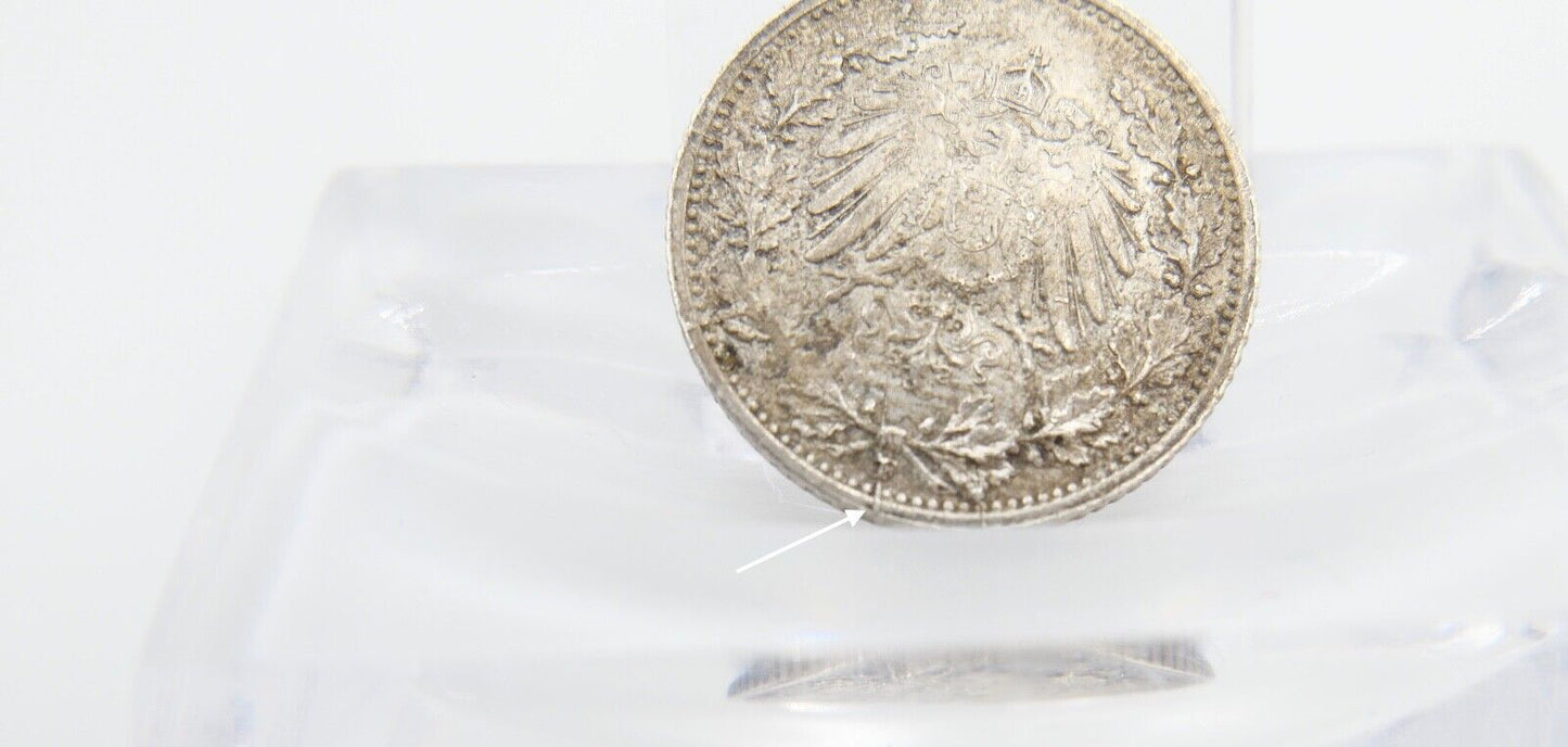 1/2 Mark Kaiserreich 1915 F FEHLPRÄGUNG Silber Jäger J.16 VZ-STG - Antikhandel-Stuttgart