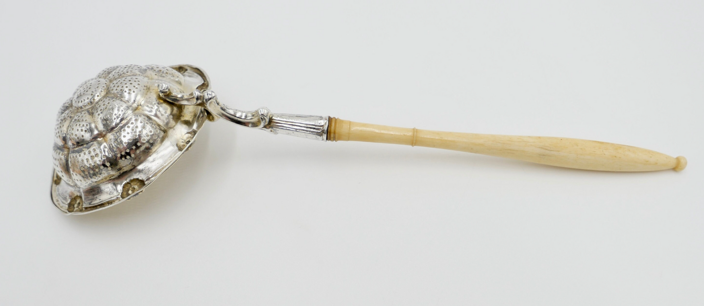 Alter - Antiker Teesieb Siebkelle SILBER 13 LOT vergoldet um 1850 - Antikhandel-Stuttgart