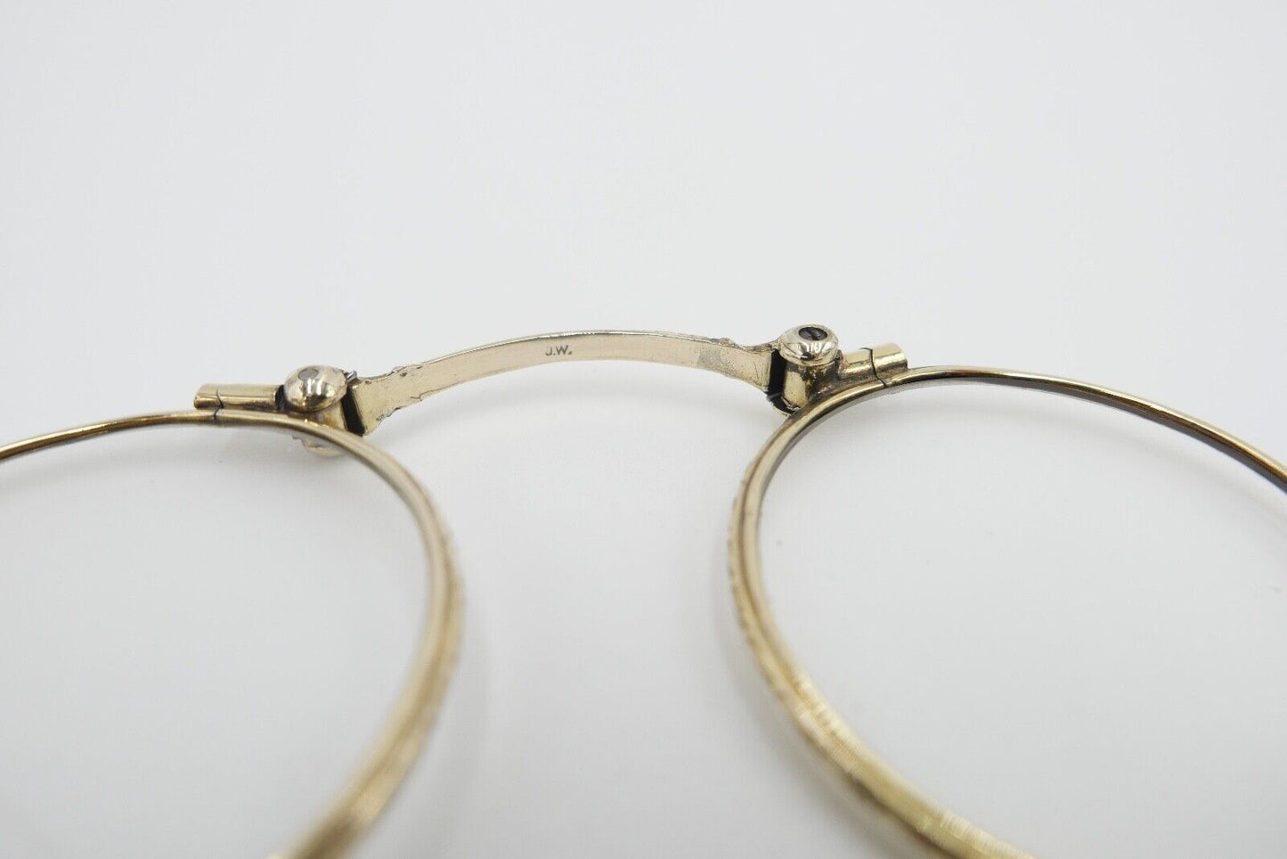 antike 1900 J.W. Lorgnette Lorgnon Stielbrille Lesehilfe Schaumgold vergoldet - Antikhandel-Stuttgart