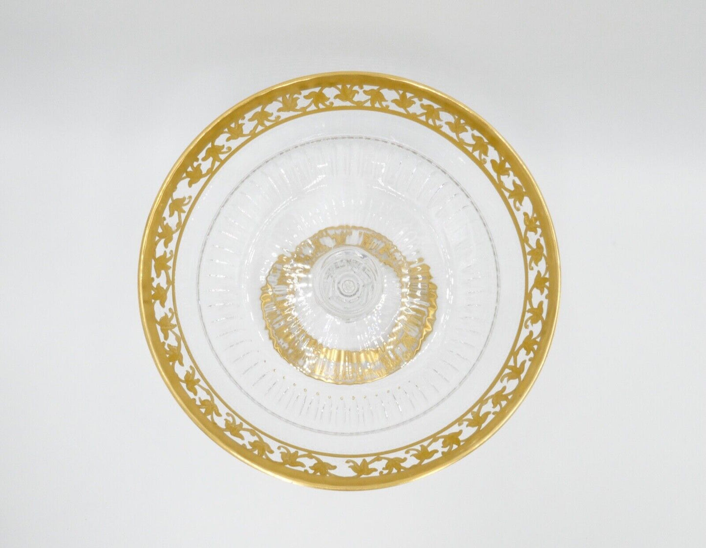 Saint Louis France CALLOT Aufsatzschale Fußschale Schale Goldrand Bodenmarke - Antikhandel-Stuttgart