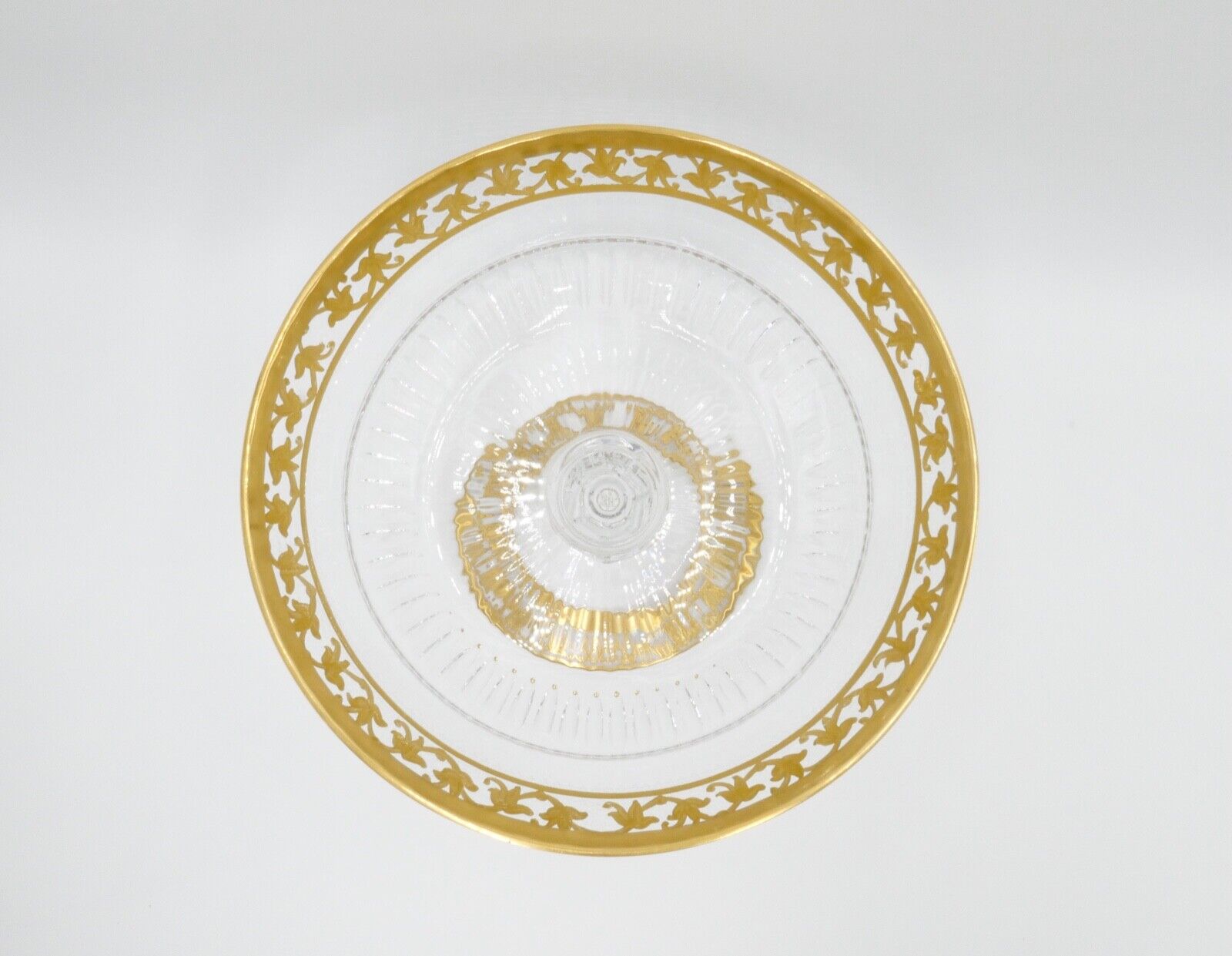 Saint Louis France CALLOT Aufsatzschale Fußschale Schale Goldrand Bodenmarke - Antikhandel-Stuttgart