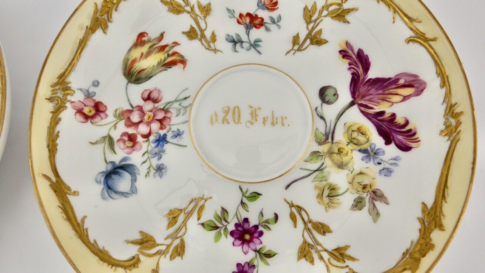 2 Stück antike KPM Sammeltassen Blumenmalerei Goldrand 1849 - 1870 - Antikhandel-Stuttgart