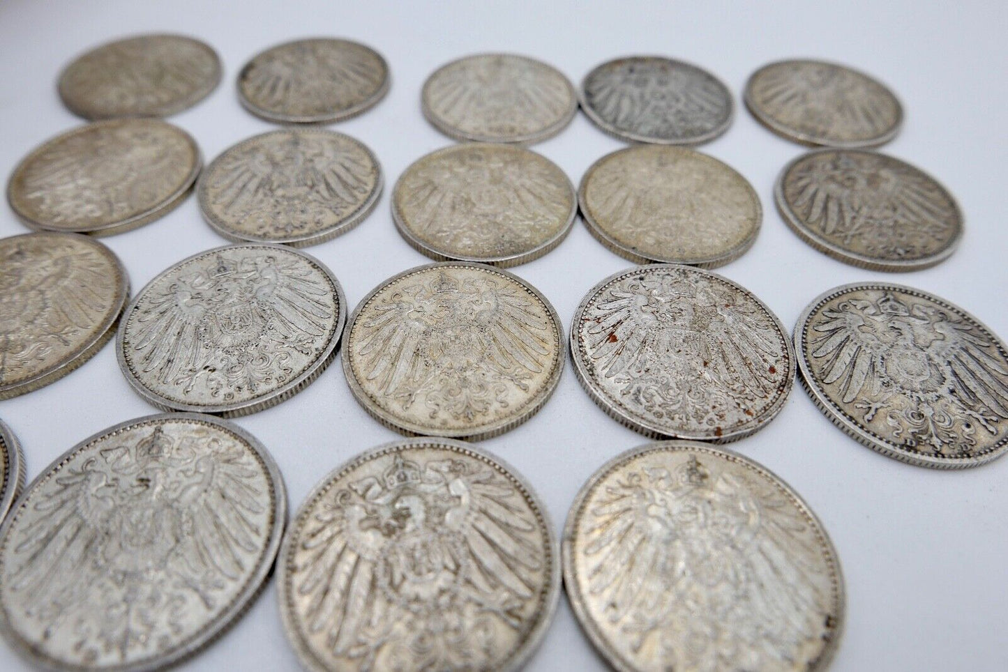 19x 1 Mark 1901 1905 1909 1910 1912 1914 1915 J D G A Silbermünze Jäger J.17 - Antikhandel-Stuttgart