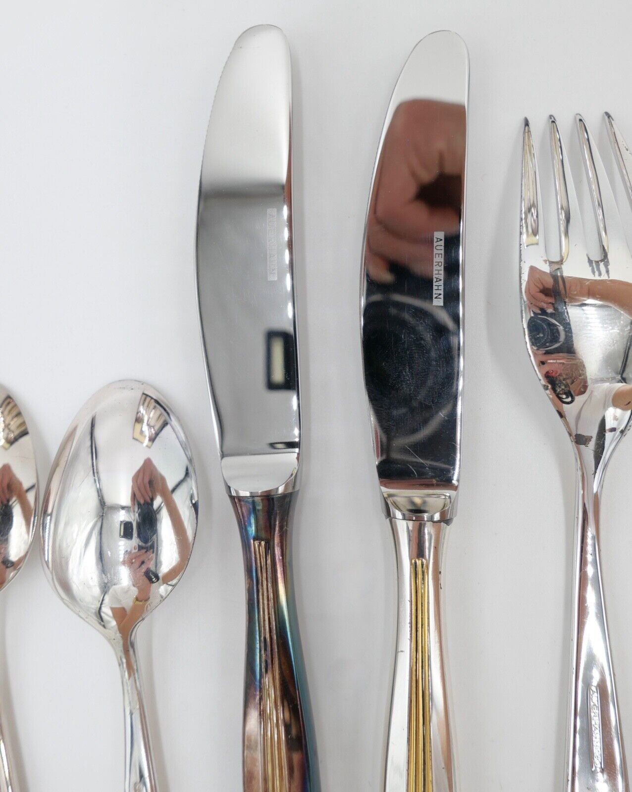 - NEU - OVP 12 Teile AUERHAHN LARISSA EXQUISIT Gold Dekor 90er Silber vergoldet - Antikhandel-Stuttgart