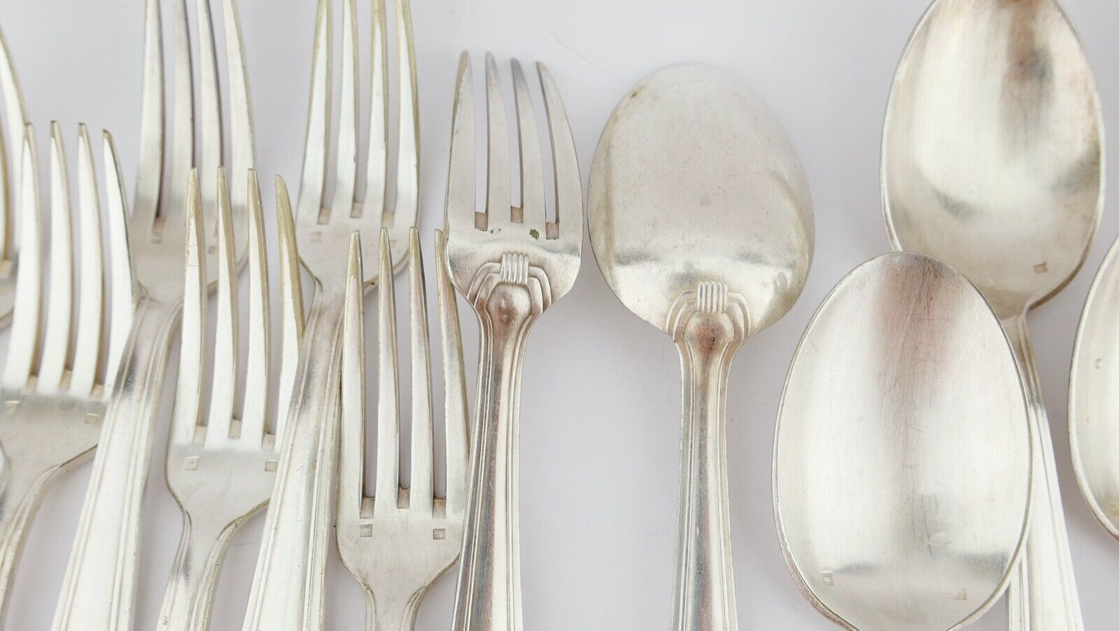 32 Tlg Art Deco 1930er Couverts DIXI 84G 18G cutlery Besteck Gabel Löffel - Antikhandel-Stuttgart