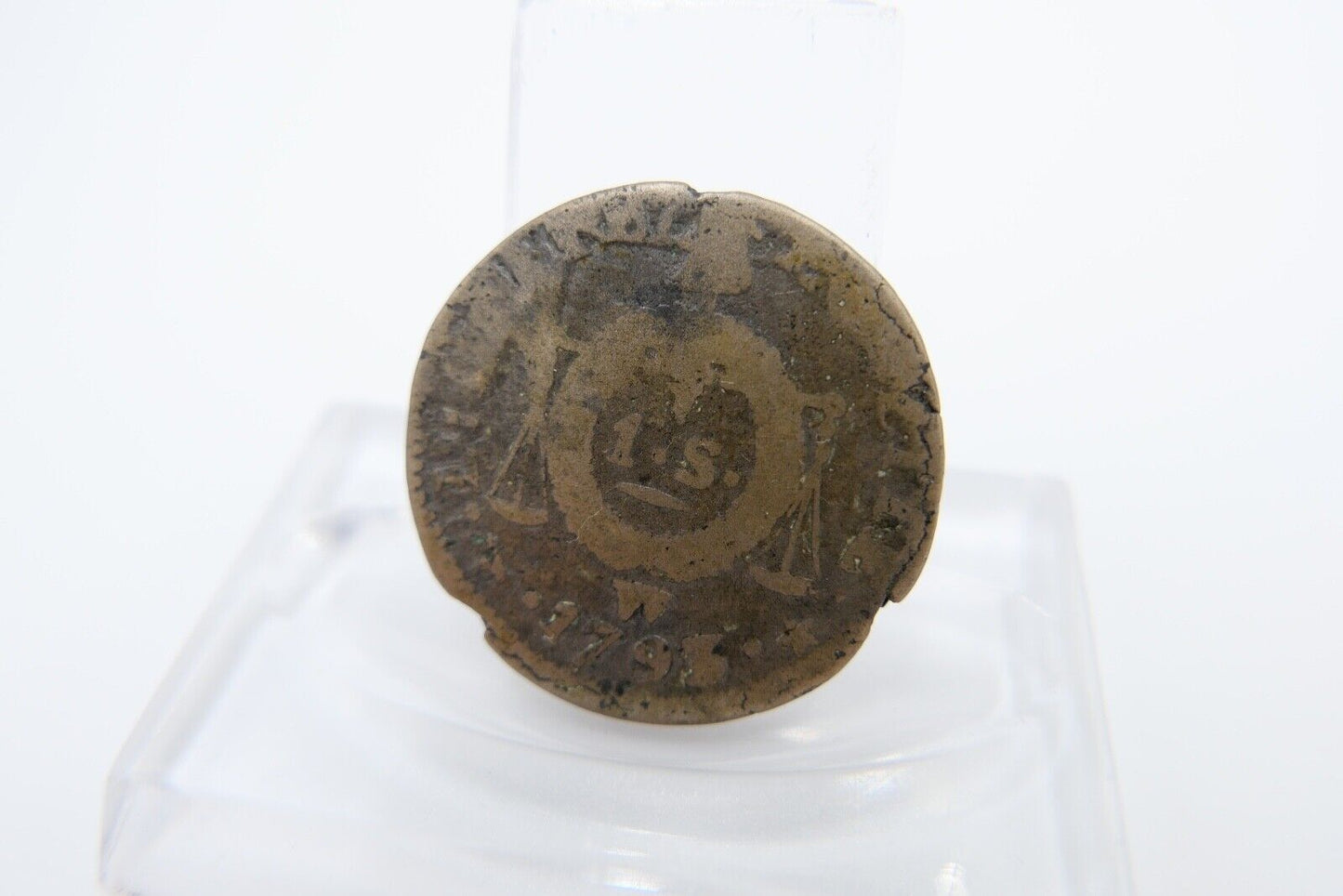 1 Sol AUX BALANCES 1793 W Kupfer Münze s-ss Frankreich Louis XVI Ludwig der 16. - Antikhandel-Stuttgart